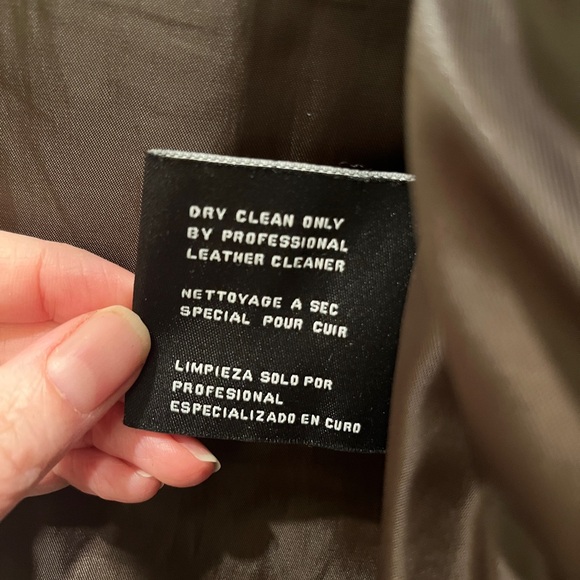 Michael by Michael Kors brown leather moto jacket XS - Picture 4 of 5